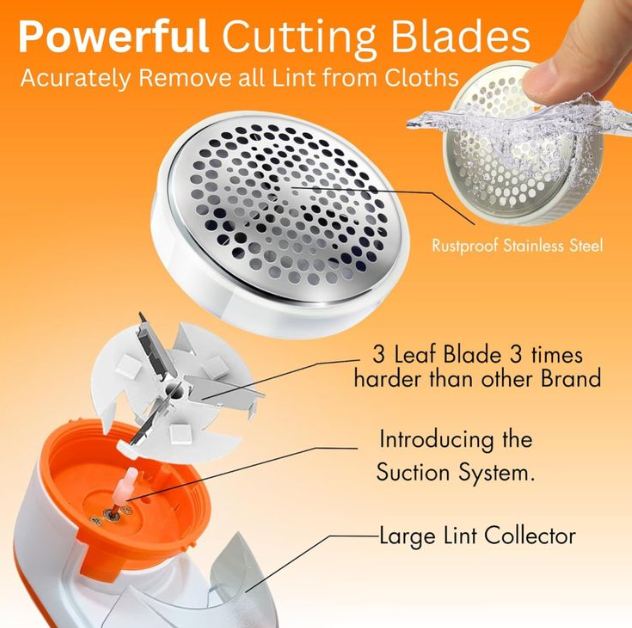 Nova Lint Remover- Battery Operated Lint Remover for All Woolens (Sweaters, Blankets, Jackets)