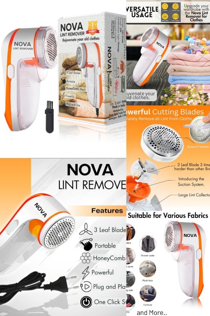 Nova Lint Remover- Battery Operated Lint Remover for All Woolens (Sweaters, Blankets, Jackets)